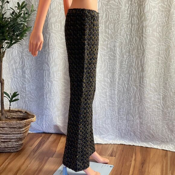 Vintage Dolce & Gabbana Wool Tweed Pants Gray Olive Tailored Trousers IT 42 US 6 - Picture 3 of 16